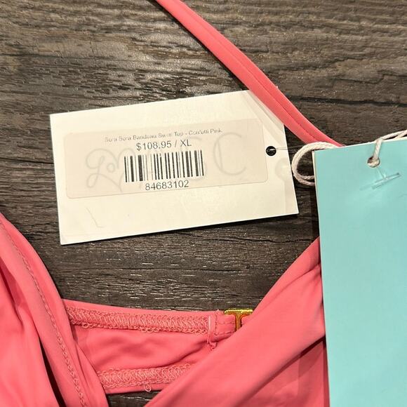 Shore XL Bubble Gum Pink Two-Piece Bandeau Tie Bikini - Picture 5 of 14